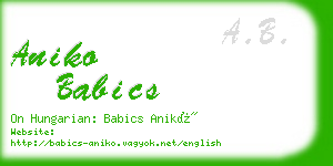 aniko babics business card